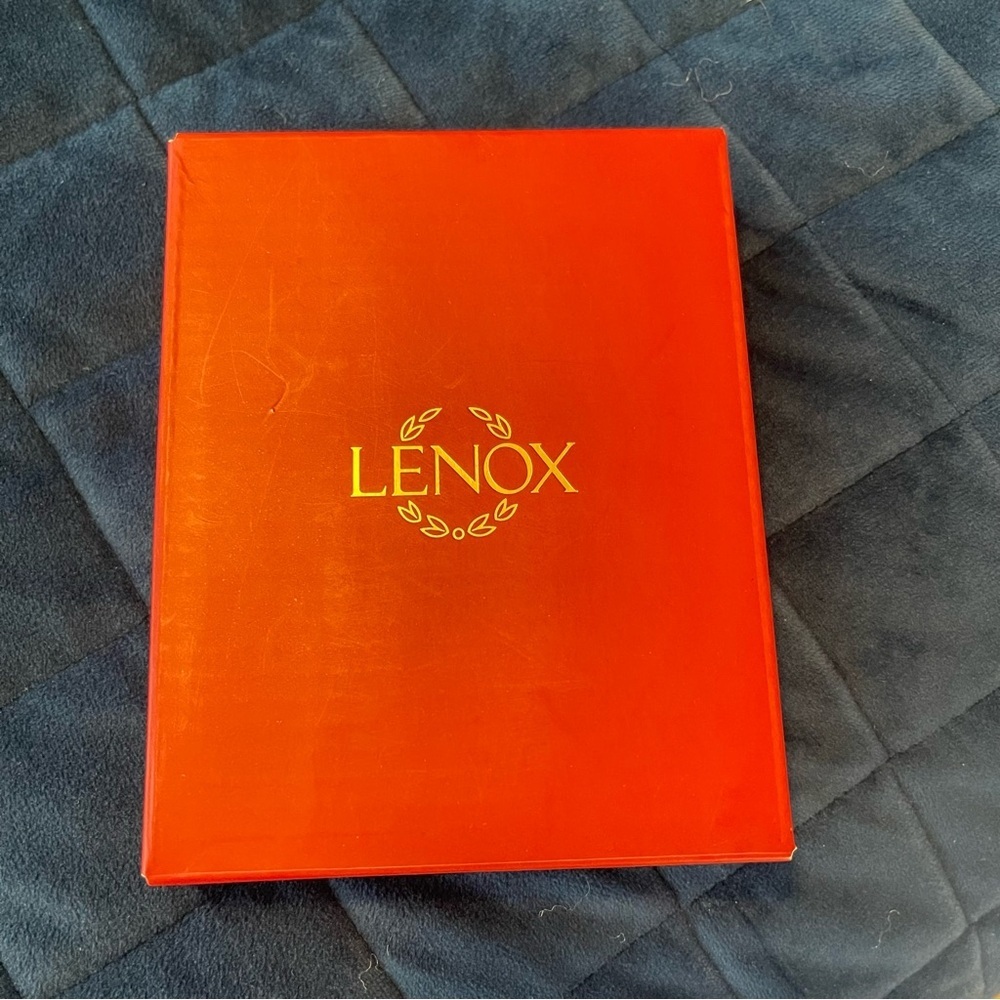Lenox Silver Plated Ornament with Red Ribbon and 6 Colorful Gems NIB - Picture 2 of 4